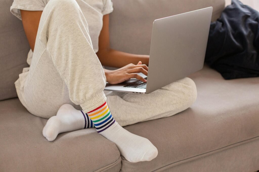Individualistic rainbow designs for businessman socks casual. 