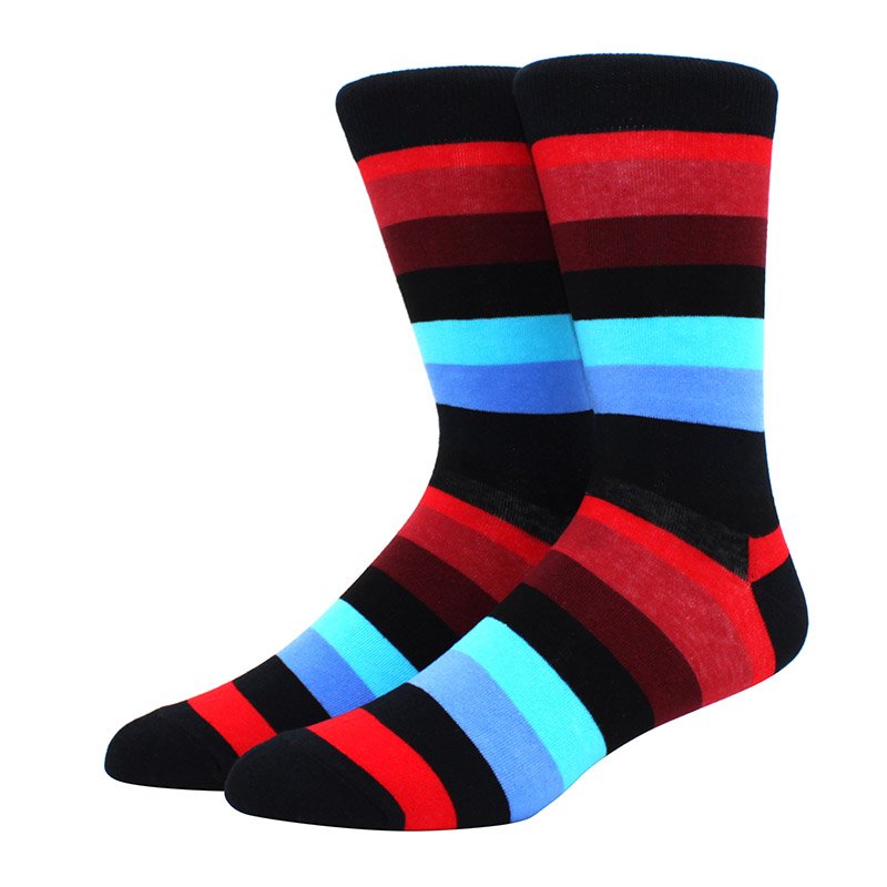 men socks combed cotton bright colored funny socks men's calf crew socks (37)