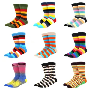 Cotton Crew Strip Socks